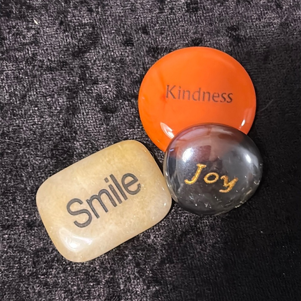 GLASS worry stones-Smile/Joy/Kindness